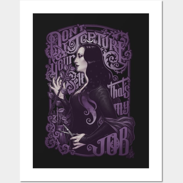 Don't torture yourself (purple) Wall Art by Medusa Dollmaker